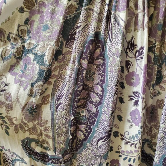 Free People Rain Or Shine Lace Up Mini Dress Ivory Paisley Womens XS - Picture 5 of 15